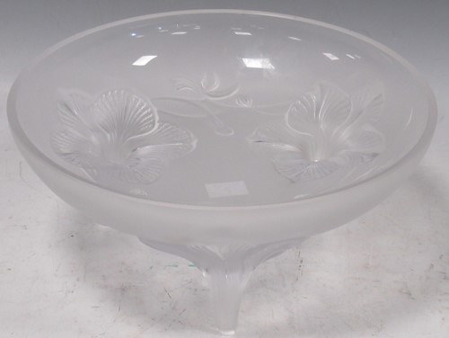 Lot 109 - A modern Lalique Orchidée pattern three-footed...