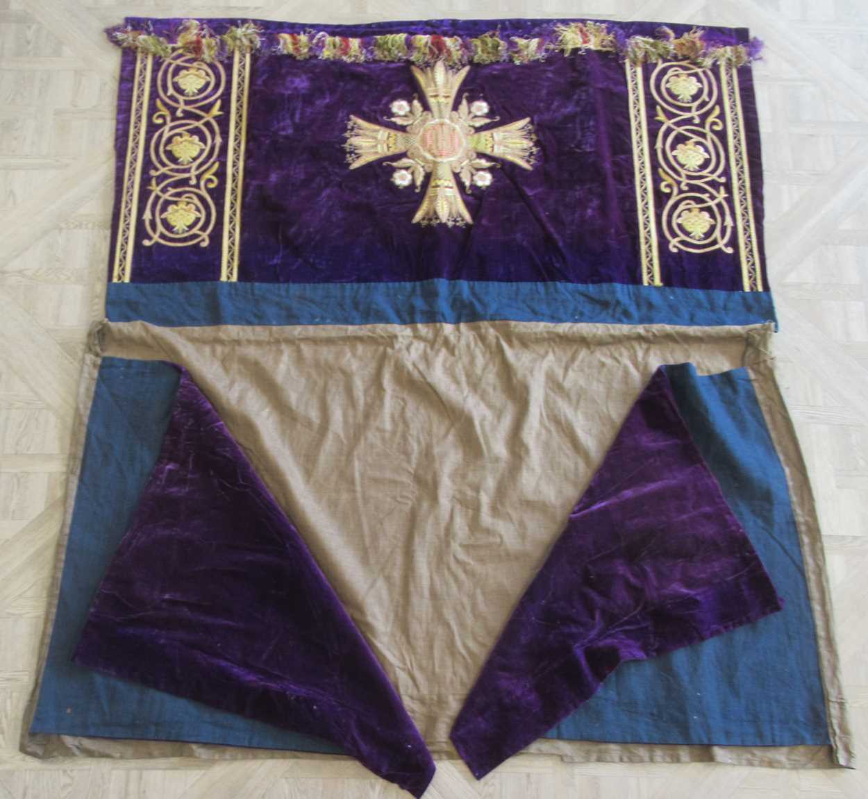 Lot 275 - A 19th century Altar cloth, the centre