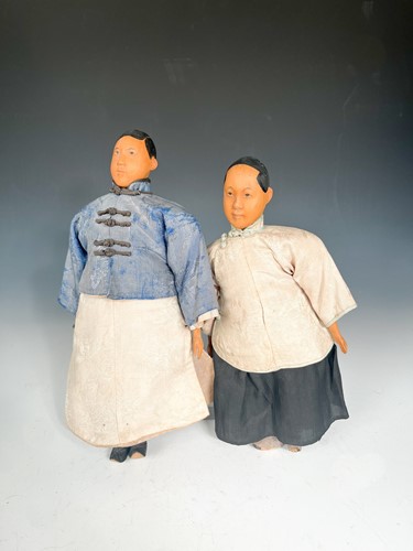 Lot 114 - Two Door of Hope Mission wooden dolls