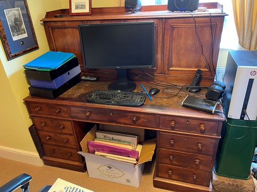 Lot 696 - A Victorian mahogany twin pedestal desk, with...
