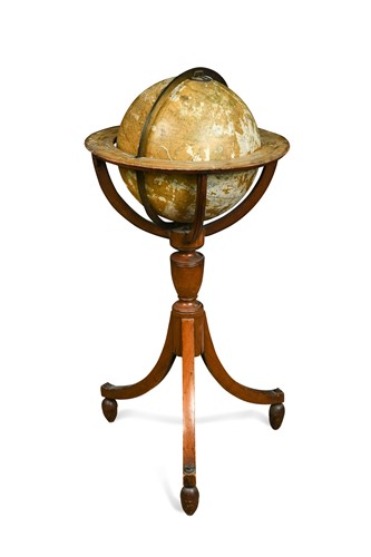 Lot 437 - A Cary's New Celestial 12inch Globe on mahogany library stand,  early 19th century