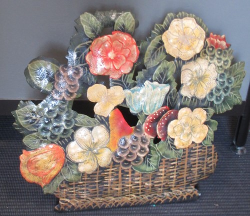 Lot 819 - A painted tin dummy board as a basket of...
