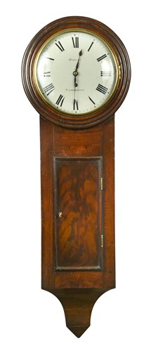 Lot 429 - A trunk dial wall timepiece signed 'Morgan, Cambridge', 19th century