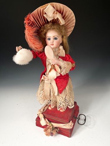 Lot 93 - A Tete Jumeau bisque head musical automaton doll, possibly Leopold Lambert