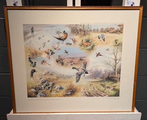 Lot 449 - A Group Of Bird Themed Pictures And Sculpture