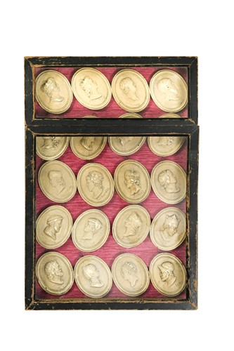 Lot 501 - A group of Georgian oval plaster portrait medallions