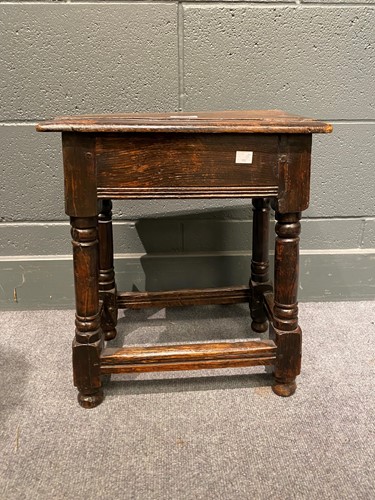 Lot 633 - An 18th Century and later joint stool or low...