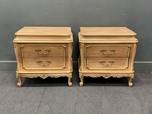 Lot 786 - Pair of Louis XV style reproduction bedside...