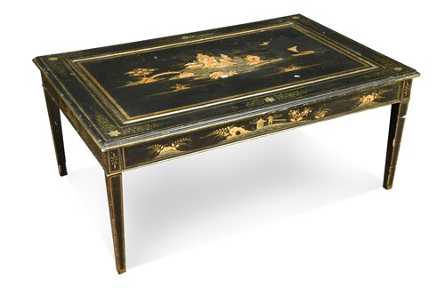 Lot 537 - A Chinoiserie gessoed lacquer coffee table, 20th century