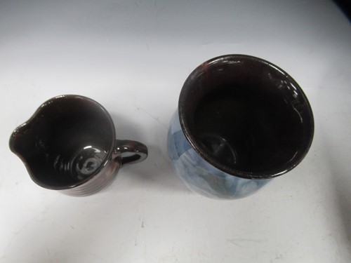 Lot 27 - Ewenny Pottery (Wales) small jug with brown...