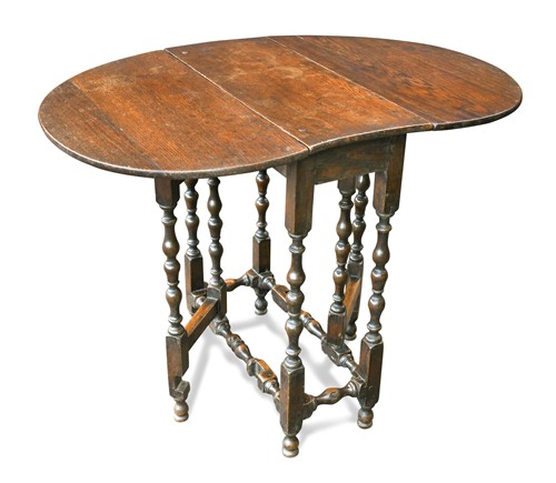 Lot 345 - An oak gateleg table of small proportions, late 19th century