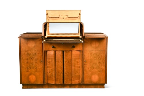 Lot 311 - An Art Deco walnut cocktail cabinet