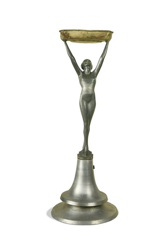 Lot 160 - An Art Deco spelter uplighter
