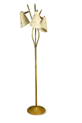 Lot 338 - A mid-century brass standard lamp
