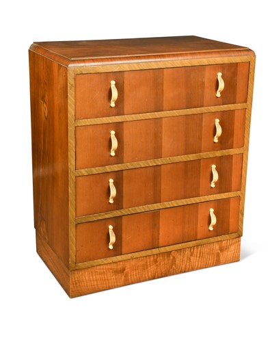 Lot 300 - An Art Deco walnut chest of drawers