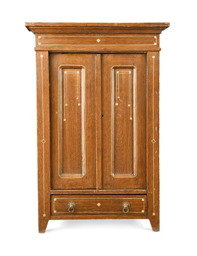 Lot 231 - A Glasgow school miniature oak cabinet
