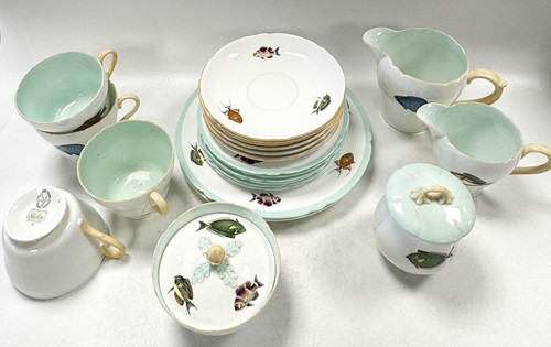 Lot 37 - Shelley for Rowland Ward, a Fish pattern part tea set
