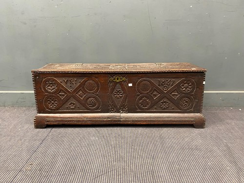 Lot 668 - 18th century and later, a small coffer with...