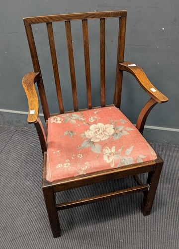Lot 639 - Early 20th century stick back oak open...