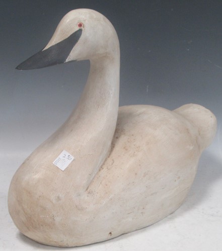 Lot 11 - A 20th century carved wood and painted decoy...