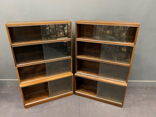 Lot 743 - Two oak sectional stacking 'Minty' bookcases...