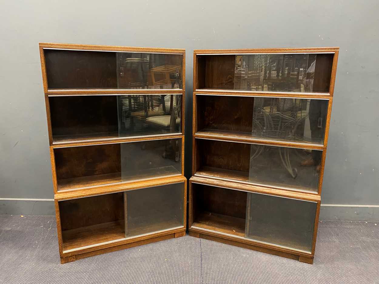 Lot 743 - Two oak sectional stacking 'Minty' bookcases...