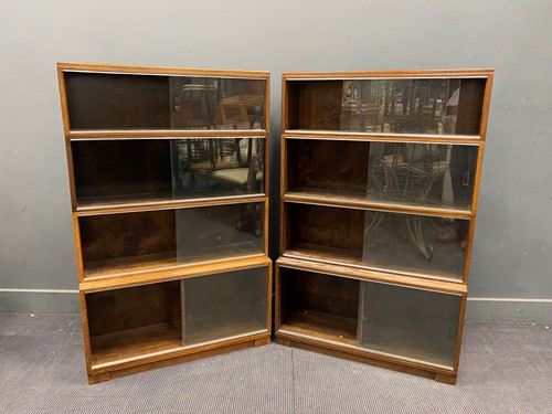 Lot 743 - Two oak sectional stacking 'Minty' bookcases...