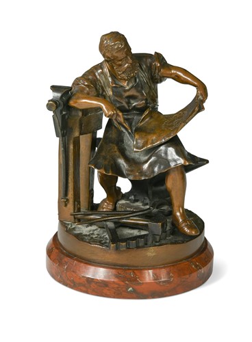 Lot 203 - After Hans Guradze (1861-1922), a bronze model of a blacksmith