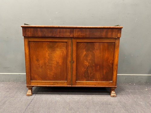 Lot 453 - A Victorian side cabinet with pierced brass...