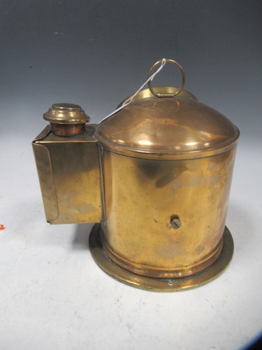 Lot 80 - A brass ship's binnacle floating compass,...