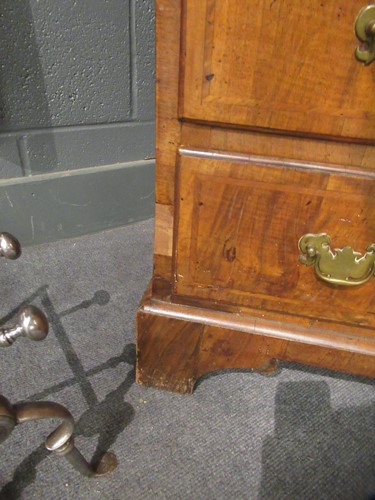 Lot 465 - A walnut bureau bookcase, 18th century