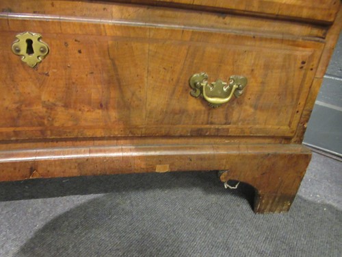 Lot 465 - A walnut bureau bookcase, 18th century