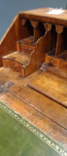 Lot 310 - A walnut bureau, early 18th century