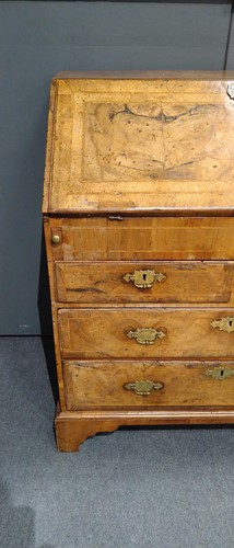 Lot 310 - A walnut bureau, early 18th century