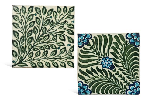 Lot 26 - William De Morgan (1839-1917), an Oblique pattern tile