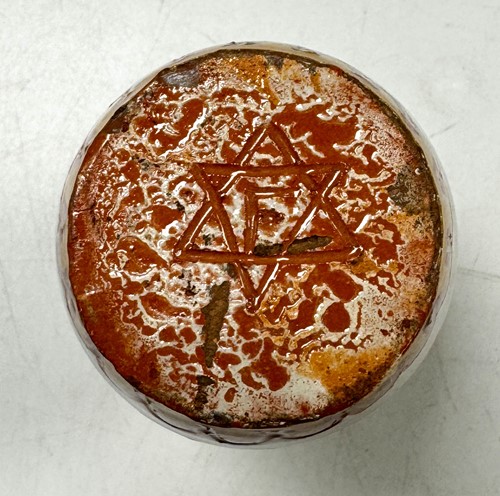 Lot 27 - Achille or Lodovico Farina (circa 1867-1932), two small faience albarelli