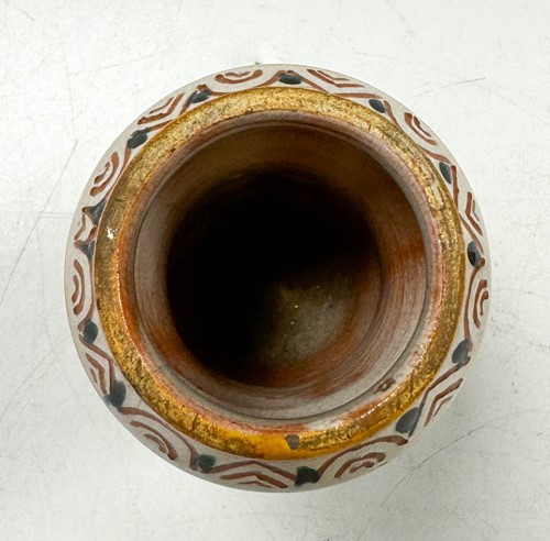 Lot 27 - Achille or Lodovico Farina (circa 1867-1932), two small faience albarelli