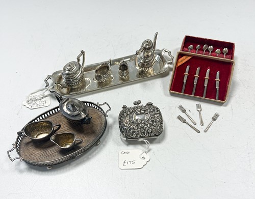 Lot 13 - A collection of dolls' house silverware