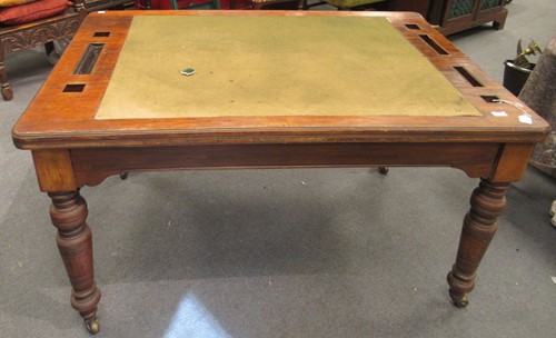 Lot 621 - A mahogany Victorian writing table, set on...