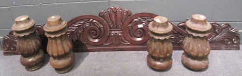 Lot 617 - Four William IV style carved wood baluster...