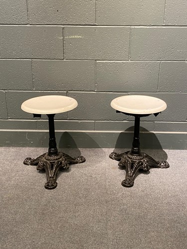 Lot 614 - Pair black painted wrought iron Coalbrookdale...