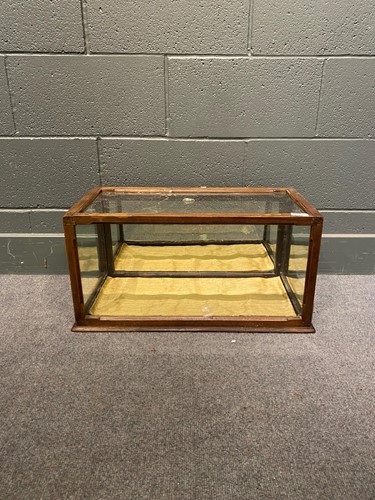 Lot 613 - A 19th century oak glazed table top display...