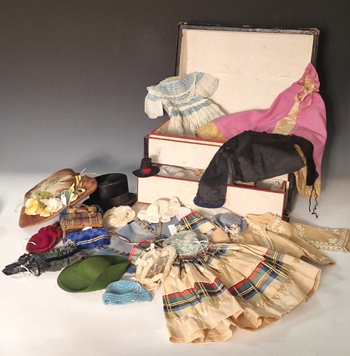 Lot 31 - A collection of approximately 30 dolls' hats and bonnets