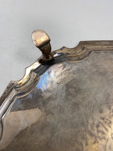 Lot 370 - A silver 'Chippendale' style salver, 307g...