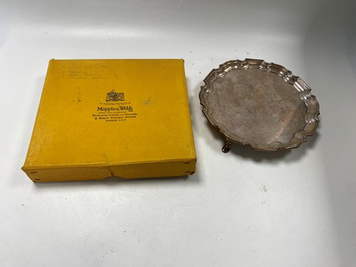 Lot 370 - A silver 'Chippendale' style salver, 307g...