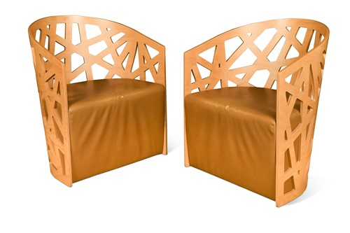 Lot 370 - Ronald Jeanson for Zilio, a pair of Mazy tub chairs