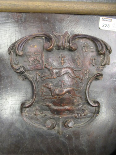 Lot 110 - 18th century carved wood armorial crest. The...