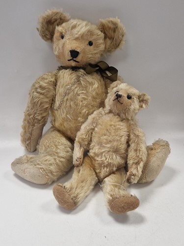 Lot 120 - Two blonde mohair long-nosed teddy bears, early 20th century