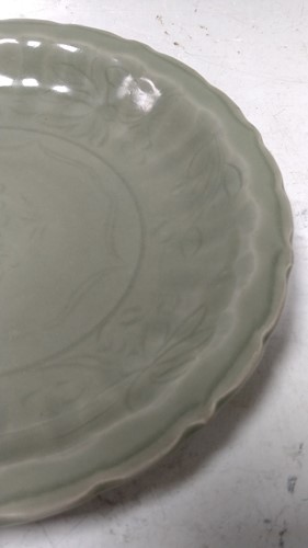 Lot 152 - Longquan celadon dish Song dynasty. Barbed rim...