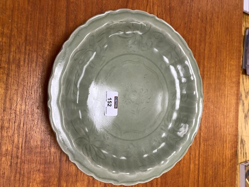 Lot 152 - Longquan celadon dish Song dynasty. Barbed rim...
